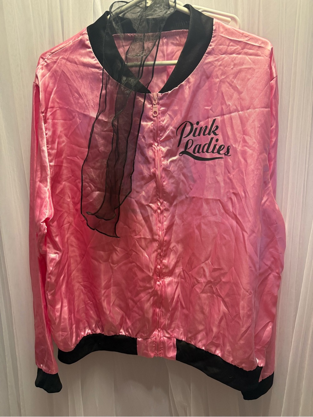 Pink Ladies Satin costume XL Bomber Jacket and pants - Pink